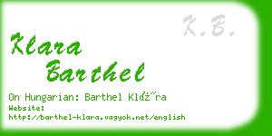 klara barthel business card